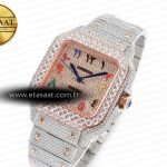 Cartier Santos De 40mm TWF 1:1 Best Edition RG Diamond Dial SS/RG A2824