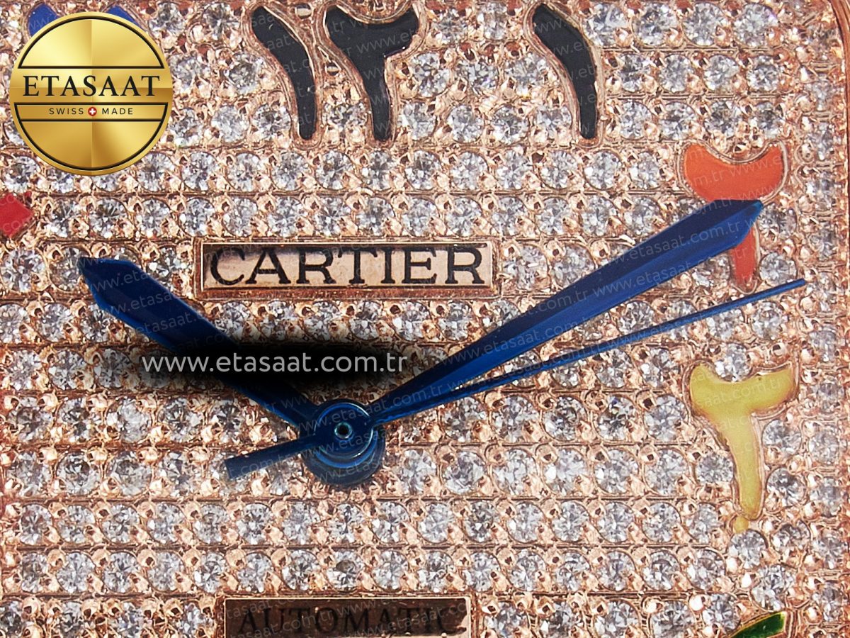Cartier Santos De 40mm TWF 1:1 Best Edition RG Diamond Dial SS/RG A2824 - Görsel 10