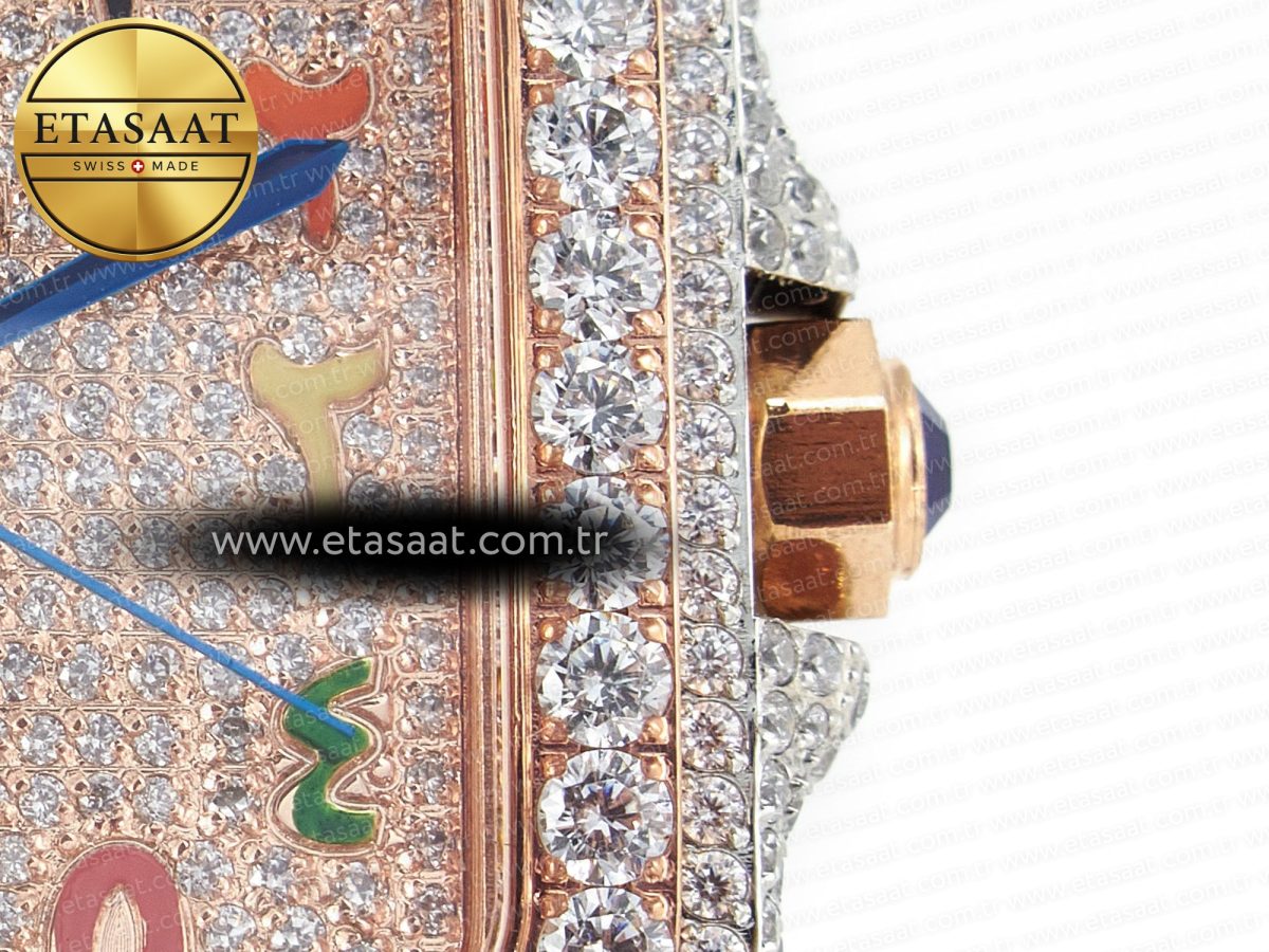 Cartier Santos De 40mm TWF 1:1 Best Edition RG Diamond Dial SS/RG A2824 - Görsel 11