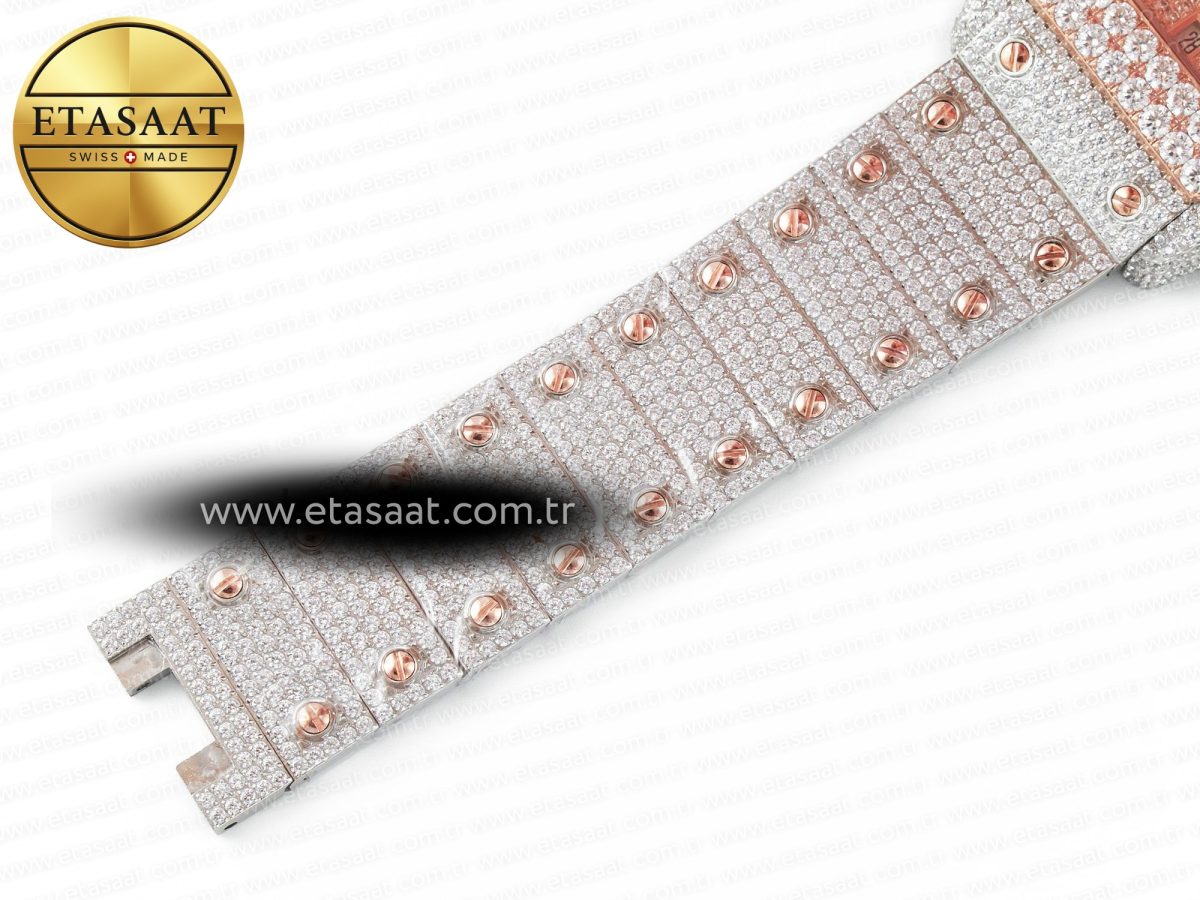 Cartier Santos De 40mm TWF 1:1 Best Edition RG Diamond Dial SS/RG A2824 - Görsel 25
