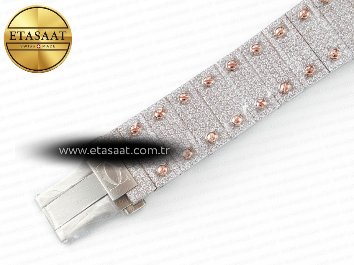 Cartier Santos De 40mm TWF 1:1 Best Edition RG Diamond Dial SS/RG A2824 - Görsel 27