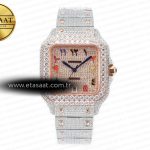 Cartier Santos De 40mm Twf RG Pırlantalı Kadran A2824 Eta Saat - Görsel 3 - 1:1 Süper Klon Saat