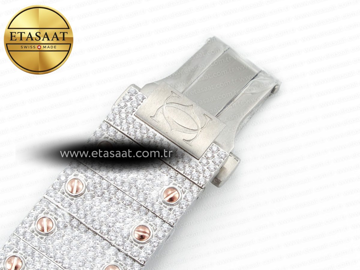 Cartier Santos De 40mm TWF 1:1 Best Edition RG Diamond Dial SS/RG A2824 - Görsel 31
