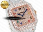 Cartier Santos De 40mm TWF 1:1 Best Edition RG Diamond Dial SS/RG A2824 - Görsel 5
