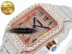 Cartier Santos De 40mm TWF 1:1 Best Edition RG Diamond Dial SS/RG A2824 - Görsel 6