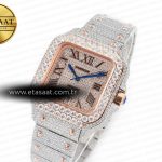 Cartier Santos De 40mm TWF 1:1 Best Edition RG Diamond Dial SS/RG Dia/Rmn A2824