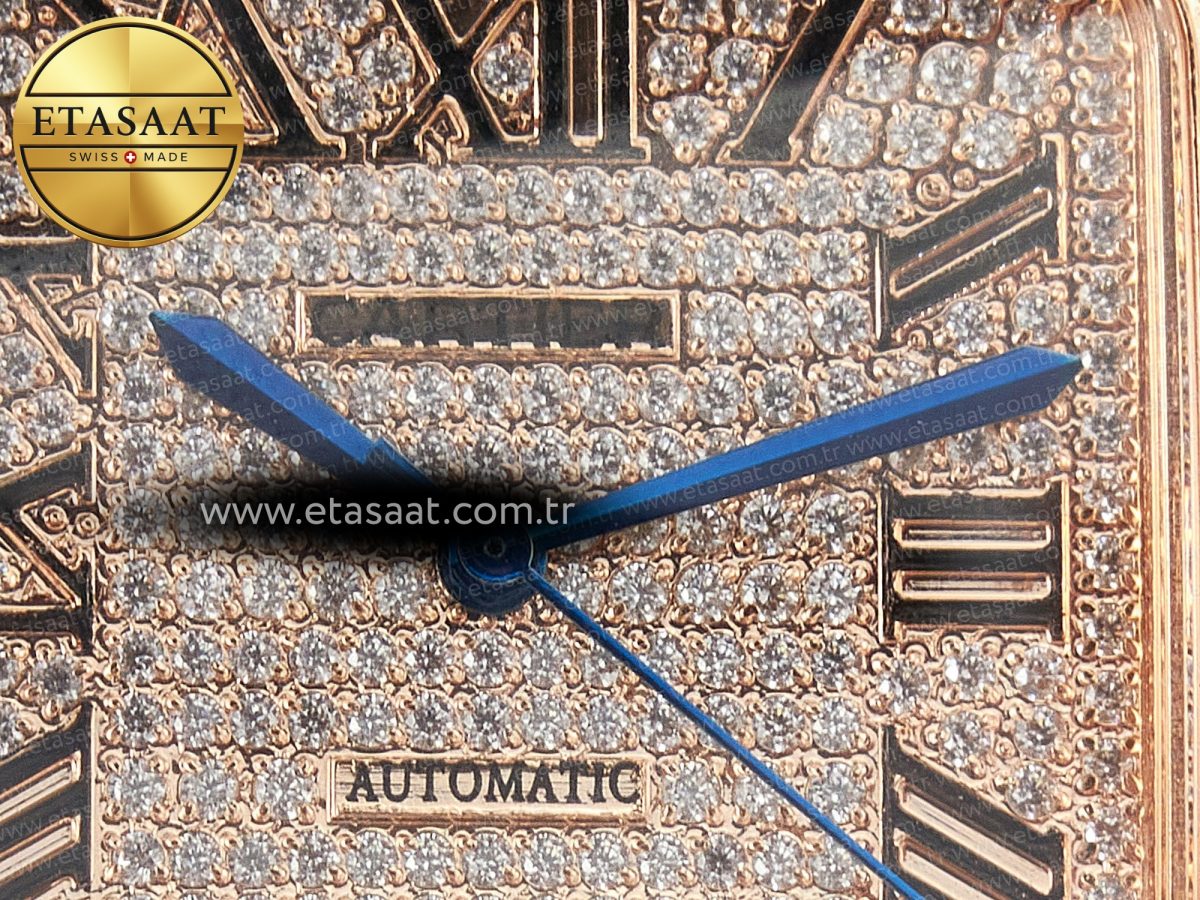 Cartier Santos De 40mm TWF 1:1 Best Edition RG Diamond Dial SS/RG Dia/Rmn A2824 - Görsel 10