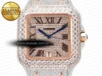 Cartier Santos De 40mm TWF 1:1 Best Edition RG Diamond Dial SS/RG Dia/Rmn A2824 - Görsel 4