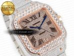 Cartier Santos De 40mm TWF 1:1 Best Edition RG Diamond Dial SS/RG Dia/Rmn A2824 - Görsel 5