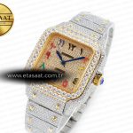 Cartier Santos De 40mm TWF 1:1 Best Edition RG Diamond Dial SS/YG A2824