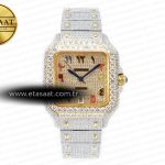 Cartier Santos De 40mm Twf RG Pırlantalı Kadran A2824 V2 Eta Saat - Görsel 3 - 1:1 Süper Klon Saat