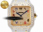 Cartier Santos De 40mm TWF 1:1 Best Edition RG Diamond Dial SS/YG A2824 - Görsel 4