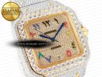 Cartier Santos De 40mm TWF 1:1 Best Edition RG Diamond Dial SS/YG A2824 - Görsel 5