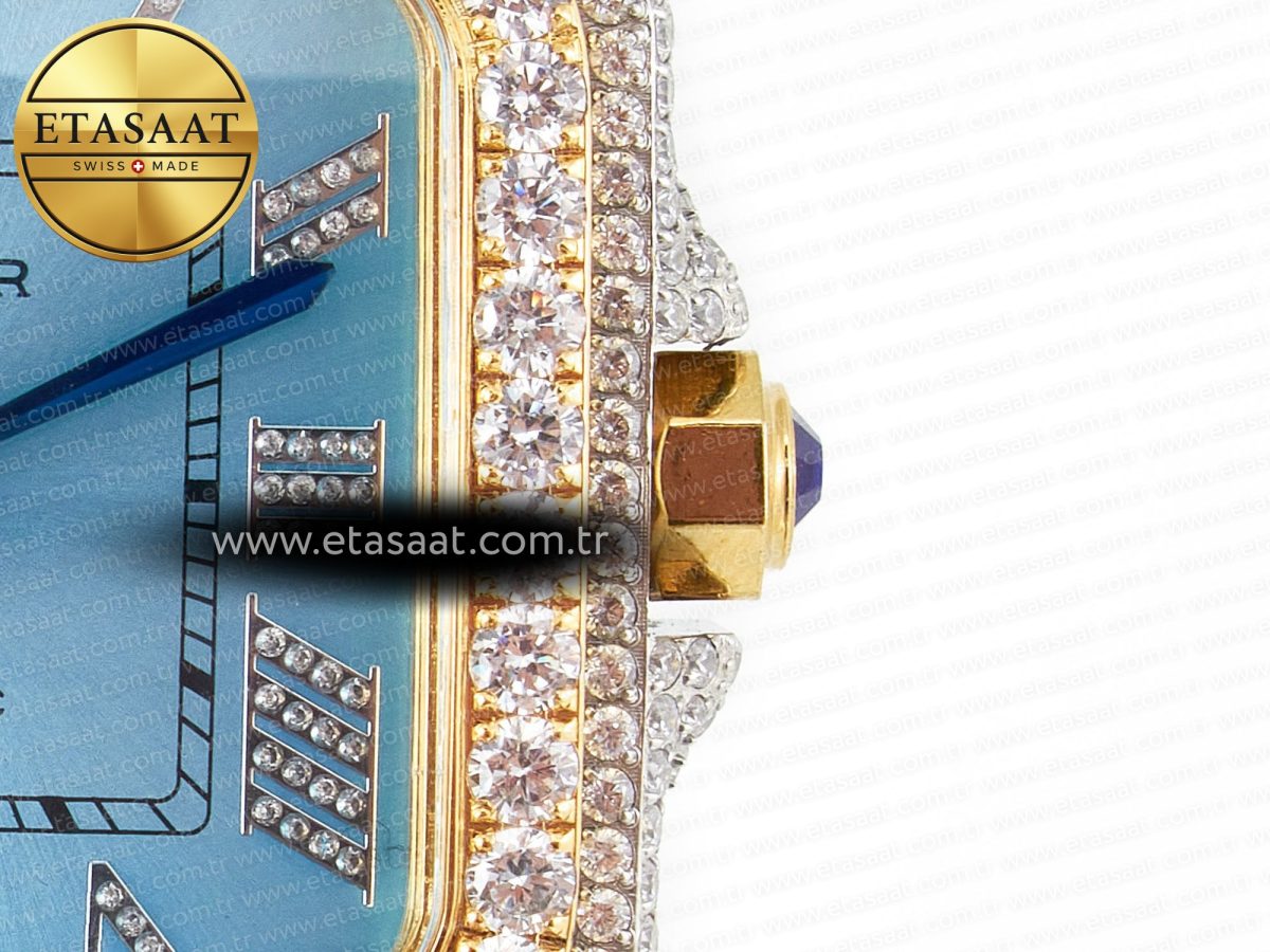 Cartier Santos De 40mm TWF 1:1 Best Edition RG Diamond Dial SS/YG Dia/Rmn A2824 - Görsel 11