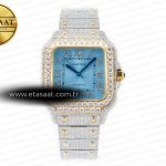Cartier Santos De 40mm Twf RG Pırlantalı Kadran A2824 V3 Eta Saat - Görsel 3 - 1:1 Süper Klon Saat