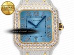Cartier Santos De 40mm TWF 1:1 Best Edition RG Diamond Dial SS/YG Dia/Rmn A2824 - Görsel 4