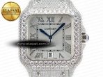 Cartier Santos De 40mm TWF 1:1 Best Edition White Dial SS/SS Dia/Rmn A2824 - Görsel 4