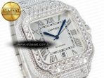 Cartier Santos De 40mm TWF 1:1 Best Edition White Dial SS/SS Dia/Rmn A2824 - Görsel 5