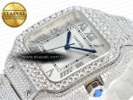 Cartier Santos De 40mm TWF 1:1 Best Edition White Dial SS/SS Dia/Rmn A2824 - Görsel 6