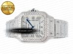 Cartier Santos De 40mm TWF 1:1 Best Edition White Dial SS/SS Dia/Rmn A2824 - Görsel 9