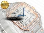 Cartier Santos De 40mm TWF 1:1 Best Edition White Diamond Dial SS/RG Dia/Rmn A2824 - Görsel 7