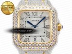 Cartier Santos De 40mm TWF 1:1 Best Edition White Diamond Dial SS/YG Dia/Rmn A2824 - Görsel 4