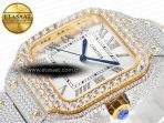 Cartier Santos De 40mm TWF 1:1 Best Edition White Diamond Dial SS/YG Dia/Rmn A2824 - Görsel 6