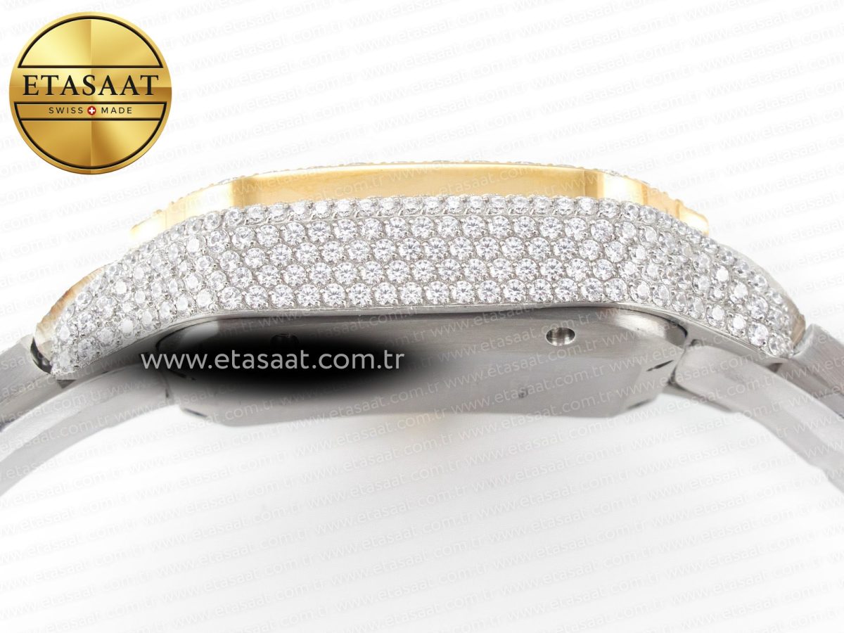 Cartier Santos De 40mm TWF 1:1 Best Edition YG Diamond Dial SS/YG A2824 - Görsel 13