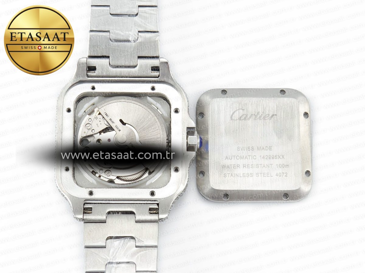 Cartier Santos De 40mm TWF 1:1 Best Edition YG Diamond Dial SS/YG A2824 - Görsel 17