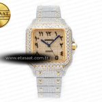 Cartier Santos De 40mm Twf YG Pırlantalı Kadran A2824 Eta Saat - Görsel 3 - 1:1 Süper Klon Saat