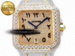 Cartier Santos De 40mm TWF 1:1 Best Edition YG Diamond Dial SS/YG A2824 - Görsel 4