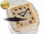 Cartier Santos De 40mm TWF 1:1 Best Edition YG Diamond Dial SS/YG A2824 - Görsel 5