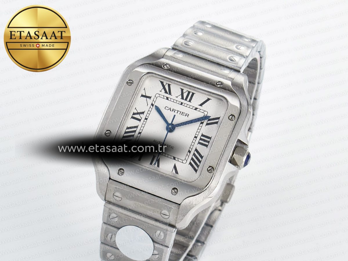 Cartier Santos de Cartier 35mm J12F 1:1 Best Edition White Dial on SS SmartLinks Bracelet MIYOTA 9015 - Görsel 1