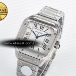 Cartier Santos de Cartier 35mm J12F 1:1 Best Edition White Dial on SS SmartLinks Bracelet MIYOTA 9015