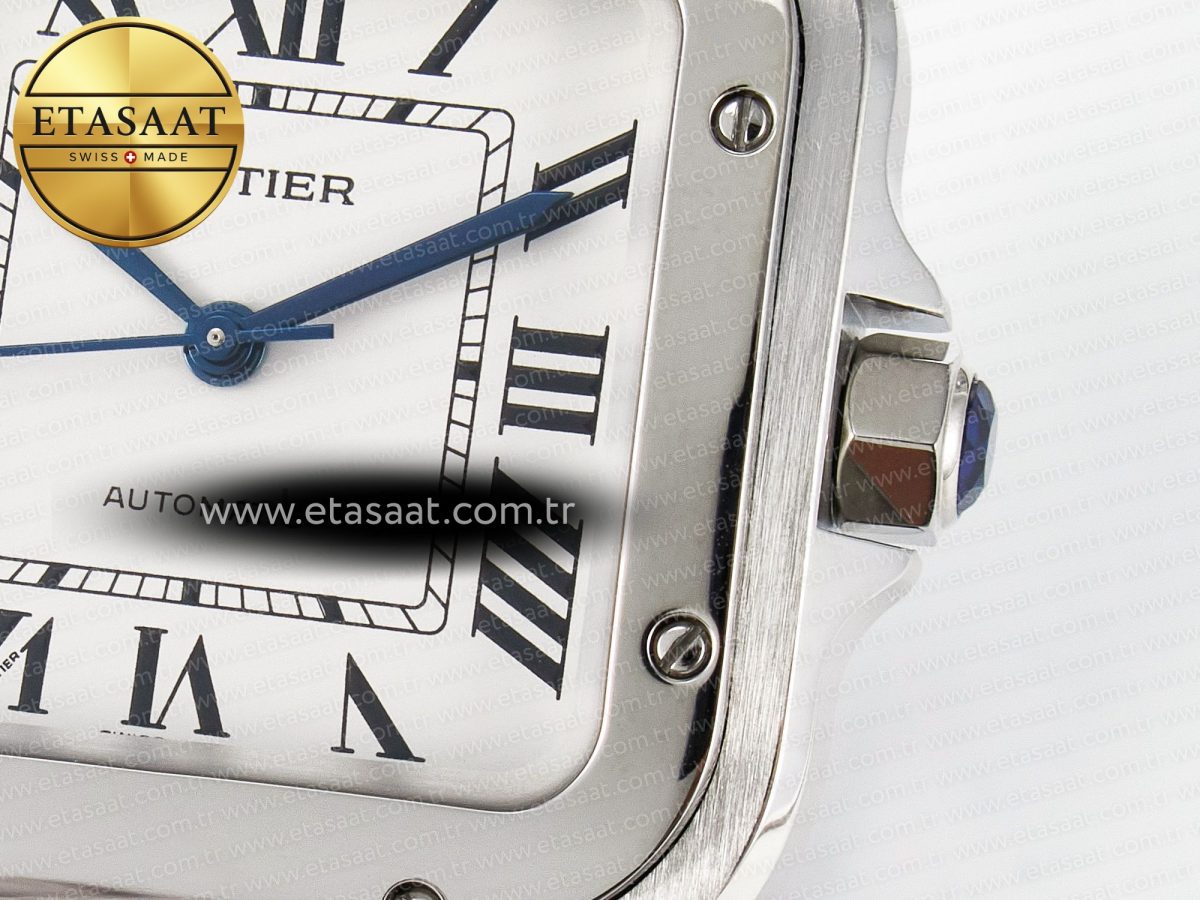 Cartier Santos de Cartier 35mm J12F 1:1 Best Edition White Dial on SS SmartLinks Bracelet MIYOTA 9015 - Görsel 11