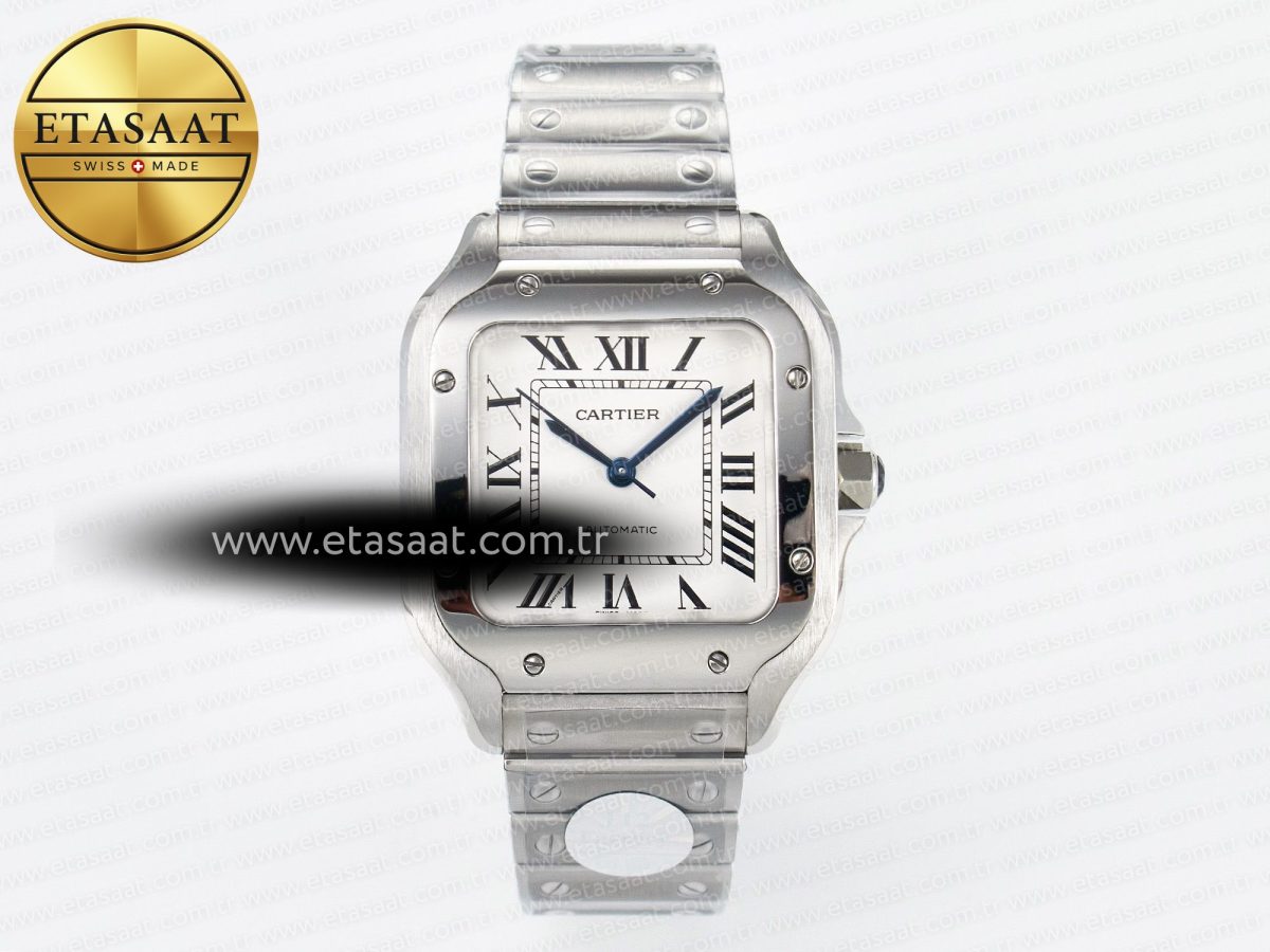 Cartier Santos de Cartier 35mm J12F 1:1 Best Edition White Dial on SS SmartLinks Bracelet MIYOTA 9015 - Görsel 3