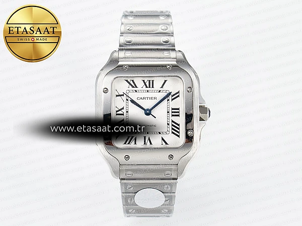 Cartier Santos de Cartier 35mm 2018 Bvf Beyaz Kadran 9015 Eta Saat - 1:1 Süper Klon Replika Saat