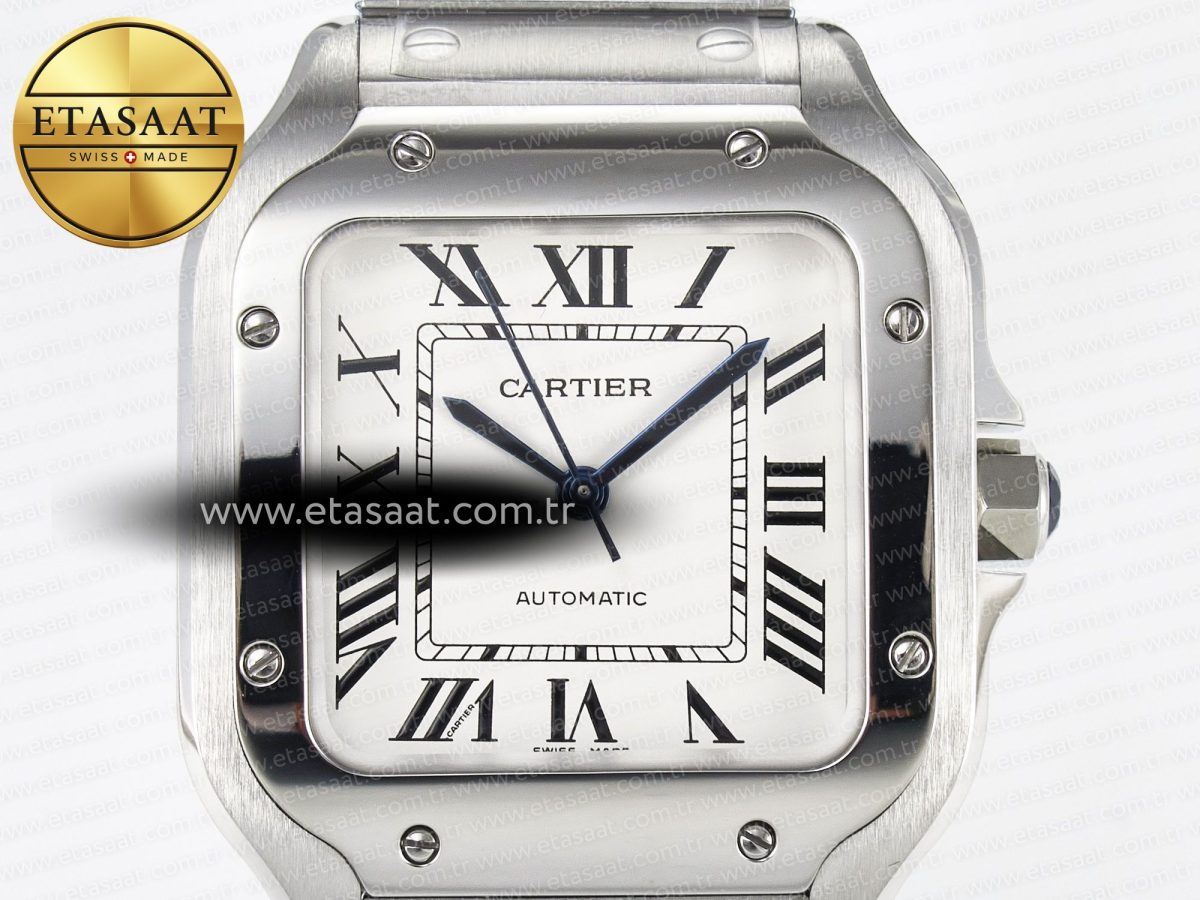 Cartier Santos de Cartier 35mm J12F 1:1 Best Edition White Dial on SS SmartLinks Bracelet MIYOTA 9015 - Görsel 4