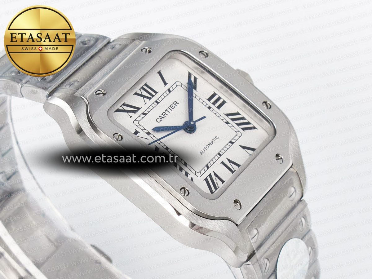 Cartier Santos de Cartier 35mm J12F 1:1 Best Edition White Dial on SS SmartLinks Bracelet MIYOTA 9015 - Görsel 6