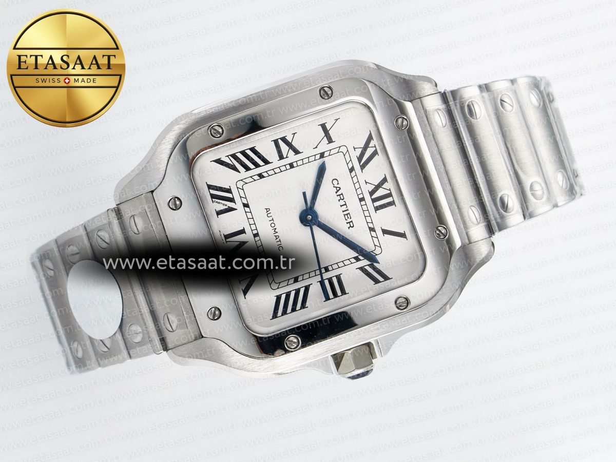 Cartier Santos de Cartier 35mm J12F 1:1 Best Edition White Dial on SS SmartLinks Bracelet MIYOTA 9015 - Görsel 8