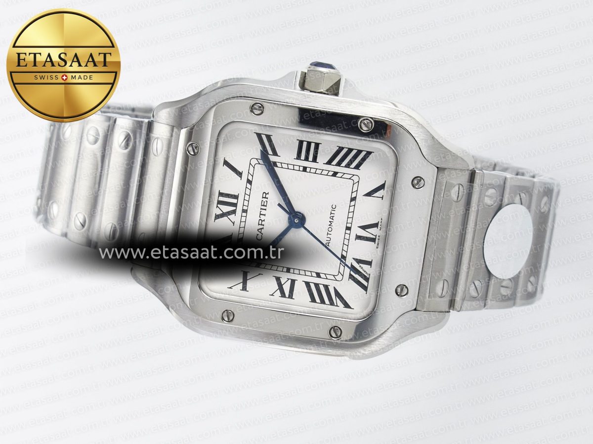 Cartier Santos de Cartier 35mm J12F 1:1 Best Edition White Dial on SS SmartLinks Bracelet MIYOTA 9015 - Görsel 9