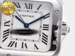 Cartier Santos de Cartier 35mm SS 2018 BVF 1:1 Best Edition White Dial on SS SmartLinks Bracelet MIYOTA 9015 V2 - Görsel 10