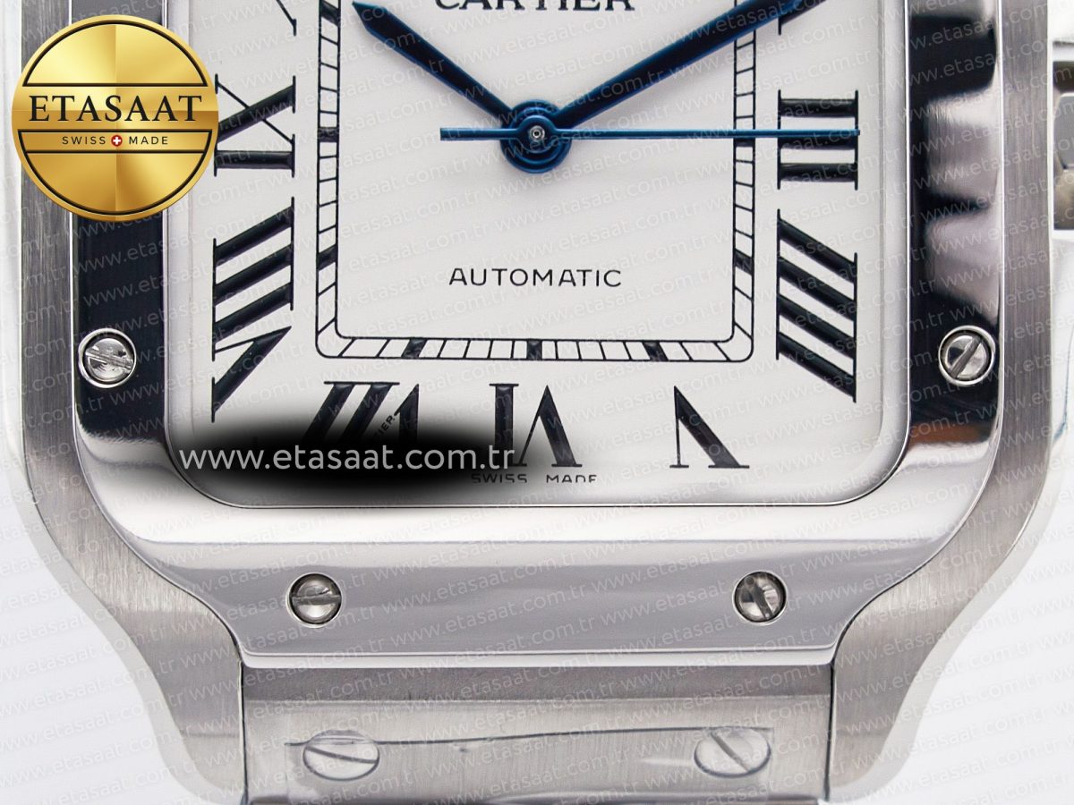Cartier Santos de Cartier 35mm SS 2018 BVF 1:1 Best Edition White Dial on SS SmartLinks Bracelet MIYOTA 9015 V2 - Görsel 12