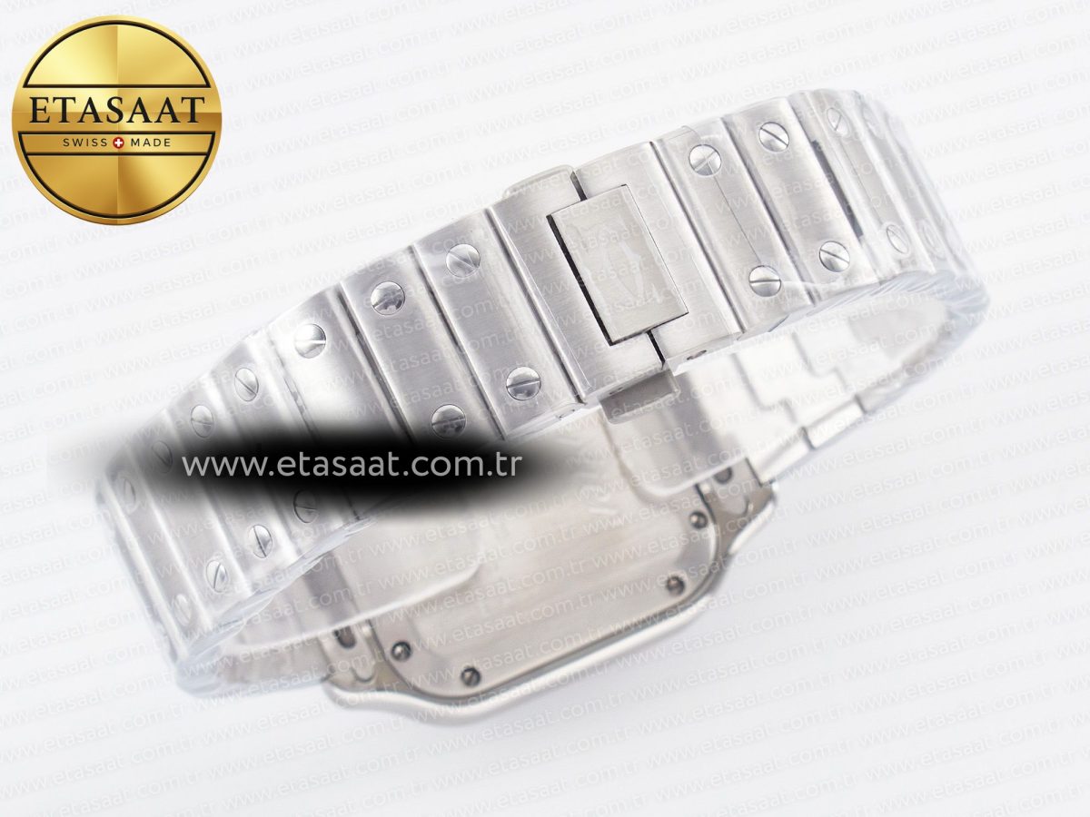 Cartier Santos de Cartier 35mm SS 2018 BVF 1:1 Best Edition White Dial on SS SmartLinks Bracelet MIYOTA 9015 V2 - Görsel 15
