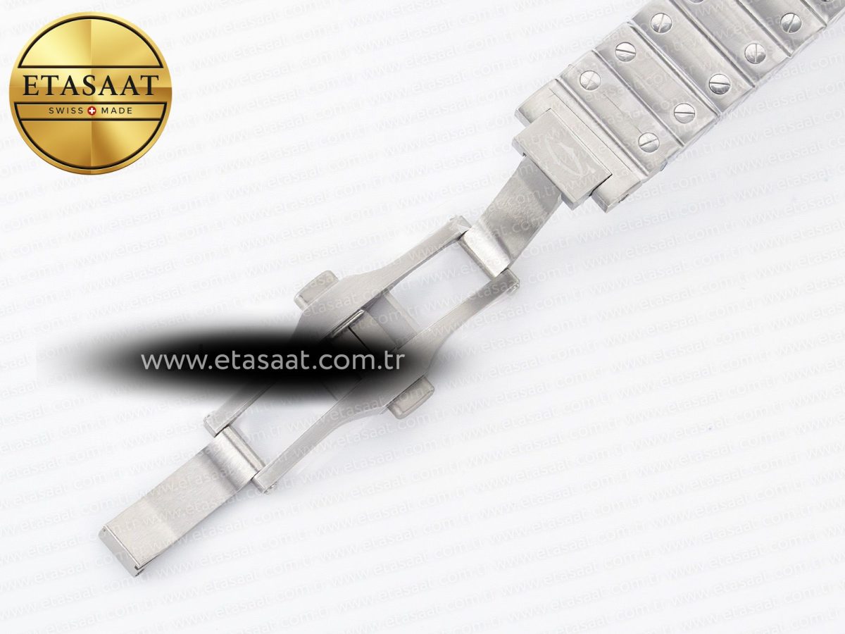Cartier Santos de Cartier 35mm SS 2018 BVF 1:1 Best Edition White Dial on SS SmartLinks Bracelet MIYOTA 9015 V2 - Görsel 20