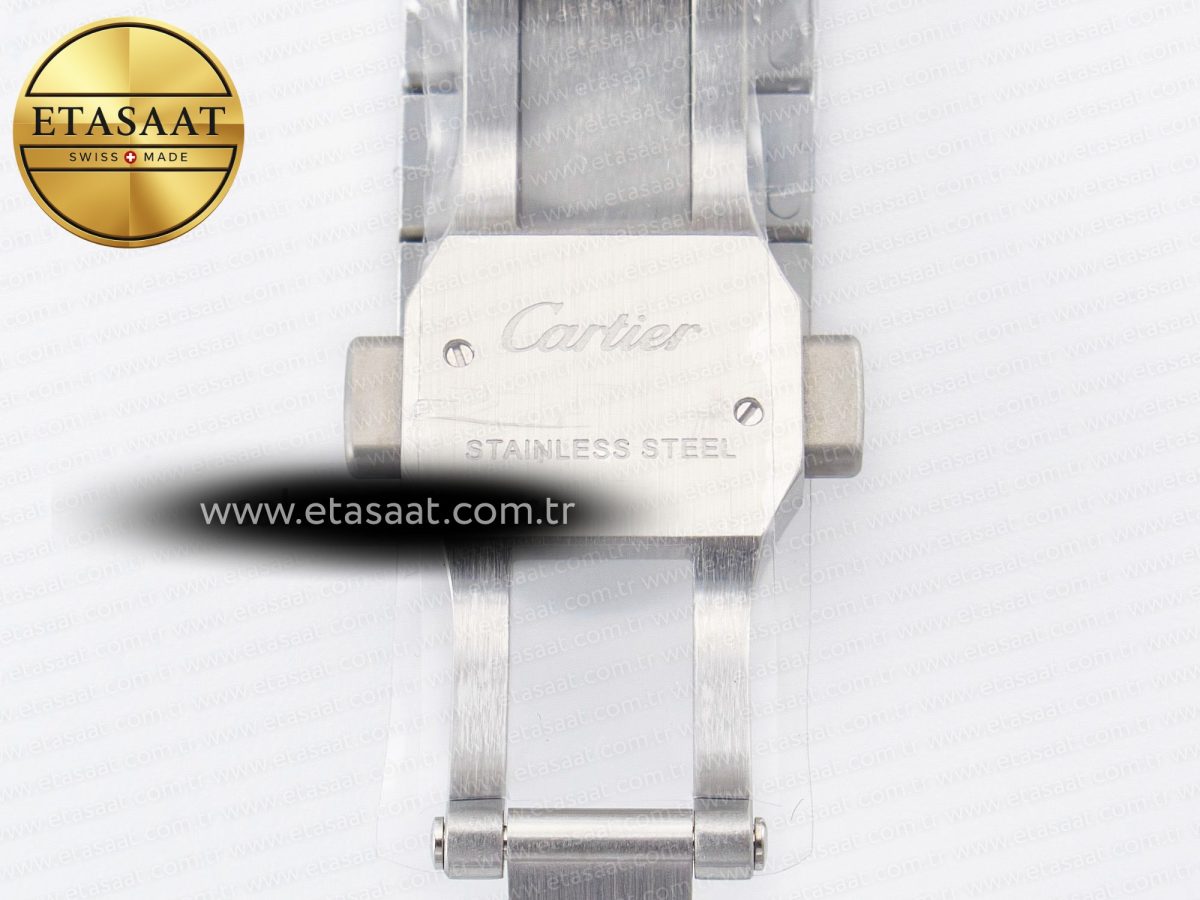 Cartier Santos de Cartier 35mm SS 2018 BVF 1:1 Best Edition White Dial on SS SmartLinks Bracelet MIYOTA 9015 V2 - Görsel 22