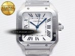 Cartier Santos de Cartier 35mm SS 2018 BVF 1:1 Best Edition White Dial on SS SmartLinks Bracelet MIYOTA 9015 V2 - Görsel 3