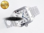 Cartier Santos de Cartier 35mm SS 2018 BVF 1:1 Best Edition White Dial on SS SmartLinks Bracelet MIYOTA 9015 V2 - Görsel 8