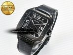 Cartier Santos de Cartier 40mm 2018 BVF 1:1 Best Edition Black Dial on Black Leathr Strap MIYOTA 9015