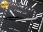Cartier Santos de Cartier 40mm 2018 BVF 1:1 Best Edition Black Dial on Black Leathr Strap MIYOTA 9015 - Görsel 10